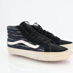 Vans SK8 Knit Lines Suede Hi Top Lace Up Black Skate Sneakers Women's 8.5